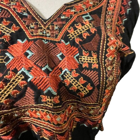 Black embroidered kurta tunic XL - Picture 2 of 4